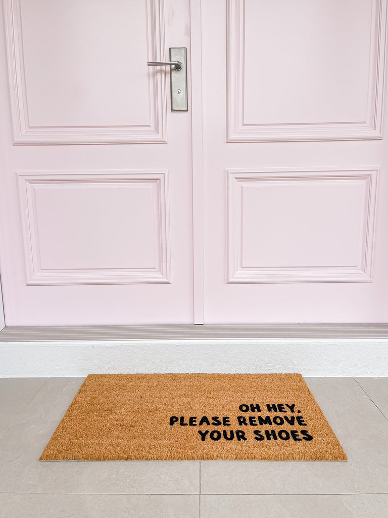 Please Remove Your Shoes Doormat Embossed