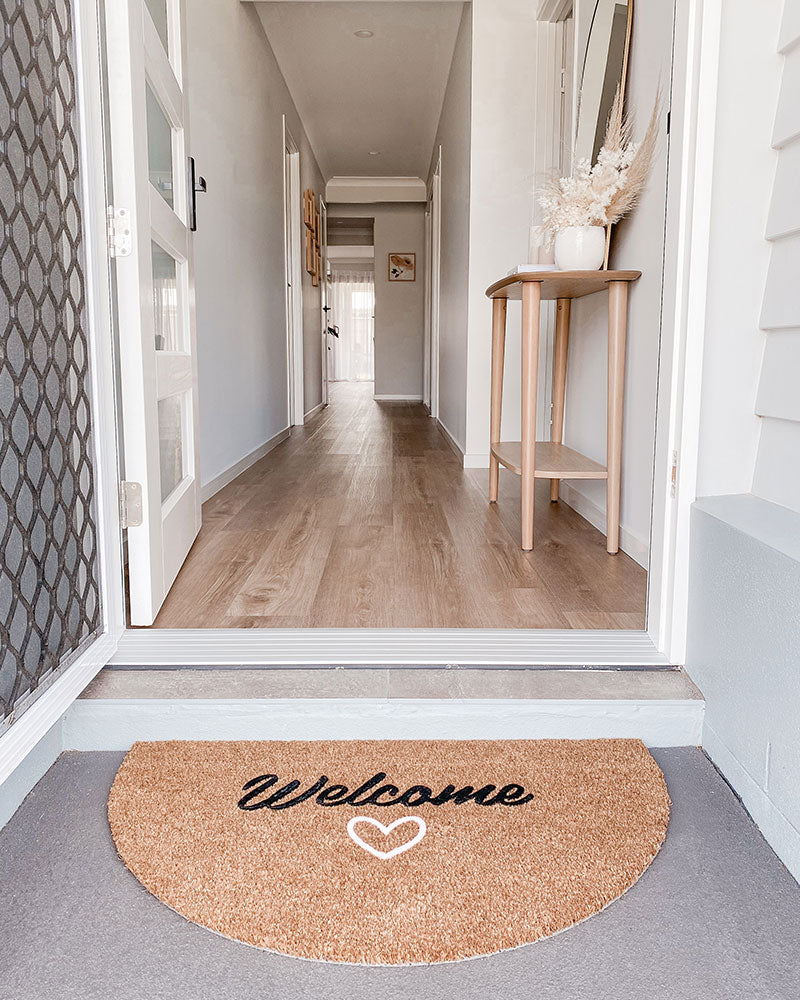 Welcome with Love Semi-Circle Doormat Embossed